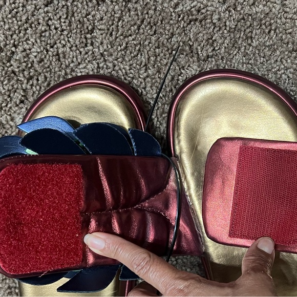 FARM Rio Brazil Bronze Palm Monstera
Metallic Slides Shoes Sandals 
SZ-8 GUC - Picture 4 of 7